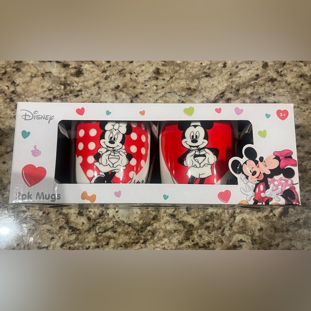 Disney Red and White Mickey & Minnie Mug Set